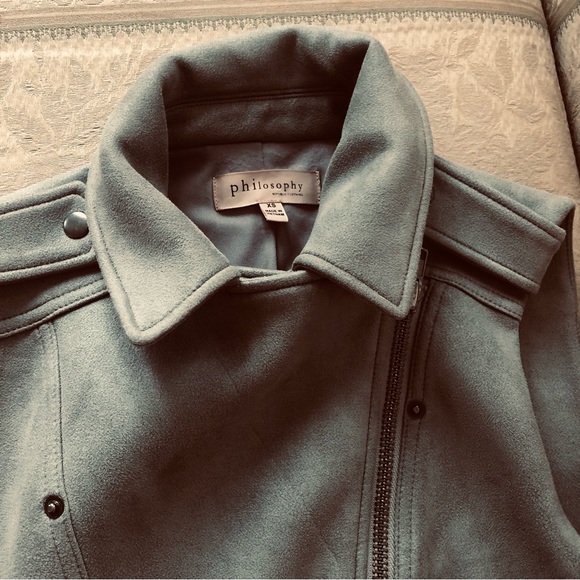 Philosophy Grey Zip faux suede Vest - Picture 4 of 5